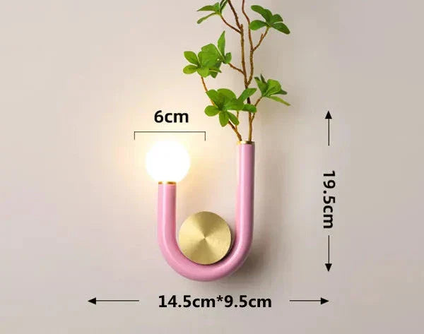 PinkLume – Modern U-formad LED Vägglampa för Sovrum & Barnrum Carvallo