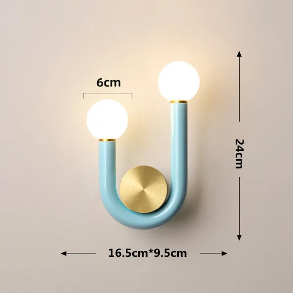 PinkLume – Modern U-formad LED Vägglampa för Sovrum & Barnrum Carvallo