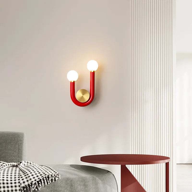PinkLume – Modern U-formad LED Vägglampa för Sovrum & Barnrum Carvallo