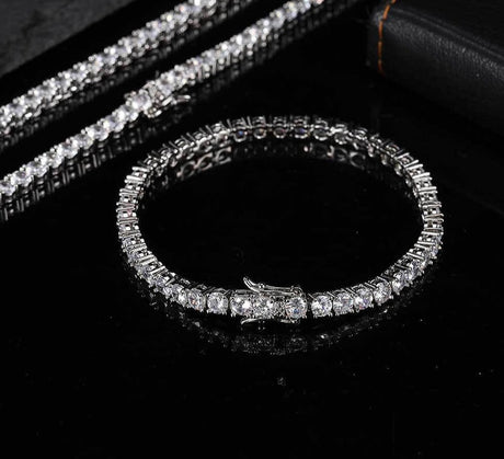 Unisex Cubic Zircon Armband-Jewelry-Hemnix-Silver-3mm-7 inches (17.78cm)-Hemnix