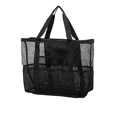 Carvallo strandväska med 8 fack | Vattentålig & andningsbar | För handdukar, leksaker, badartiklar & mer – 70×45×18 cm Carvallo