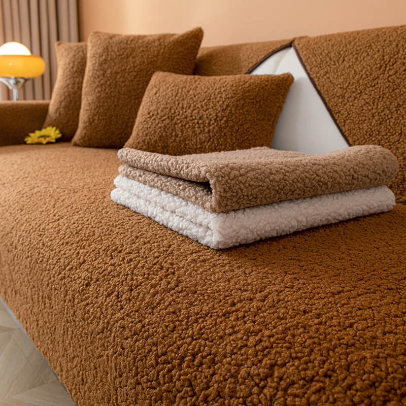 Ultrasoft Teddy Fleece Varm Icke-Glidande Sofföverdrag 90x160 cm Carvallo