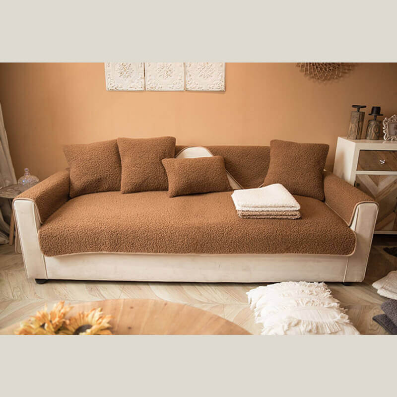 Ultrasoft Teddy Fleece Varm Icke-Glidande Sofföverdrag 90x160 cm Carvallo