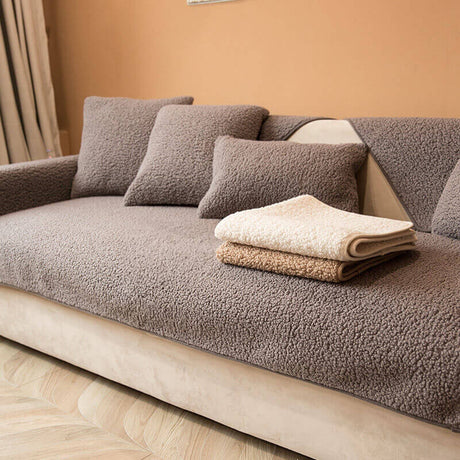 Ultrasoft Teddy Fleece Varm Icke-Glidande Sofföverdrag 90x160 cm Carvallo