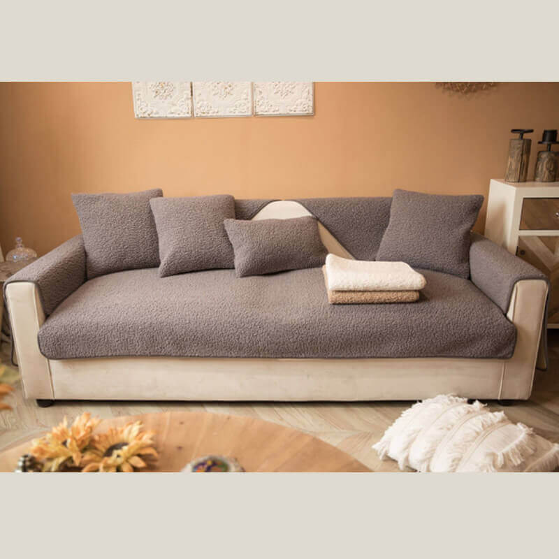 Ultrasoft Teddy Fleece Varm Icke-Glidande Sofföverdrag 90x160 cm Carvallo