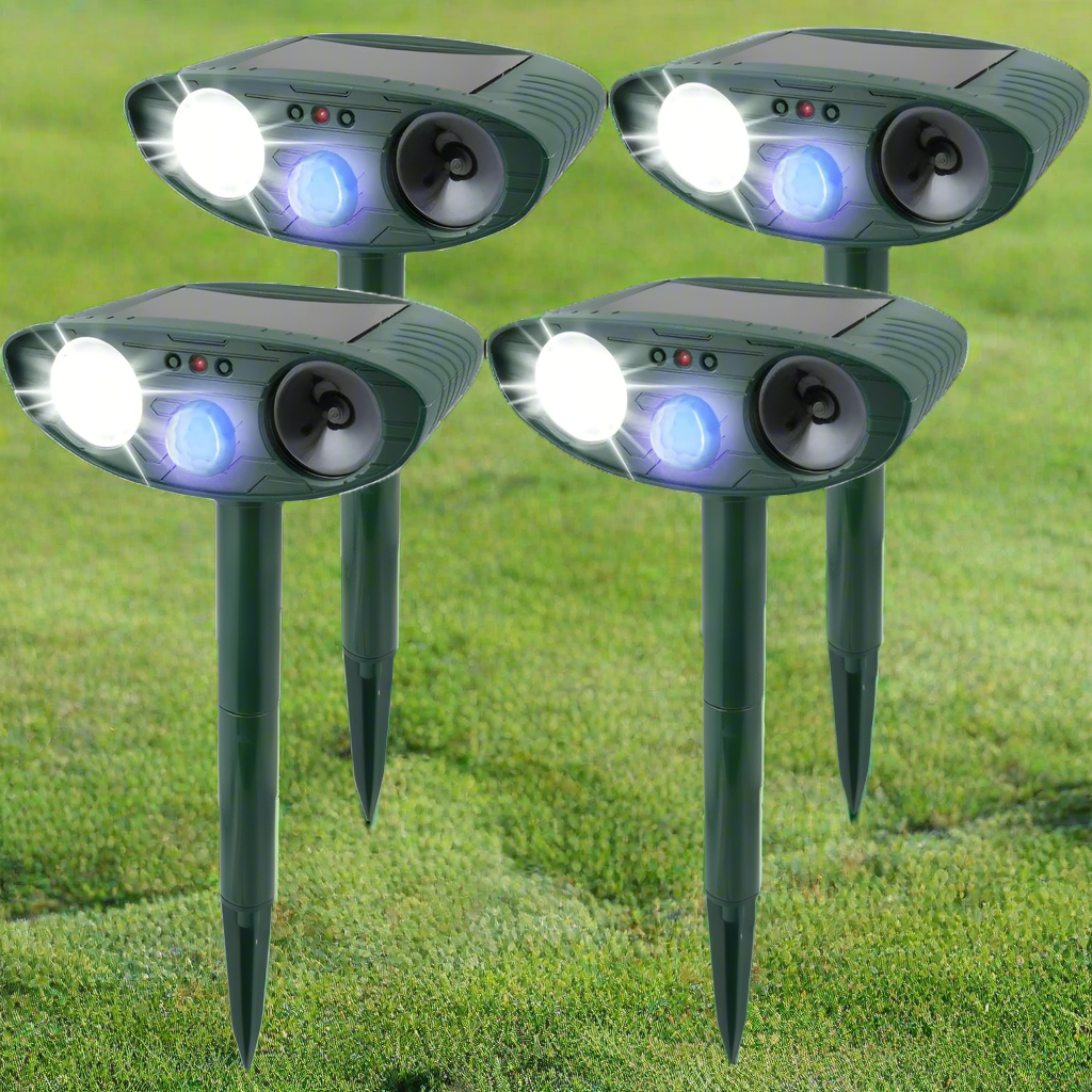 Royaleva Ultrasonic Kaninrepeller – Solenergidriven och Blinkande Ljus – Bli Av Med Kaniner Carvallo