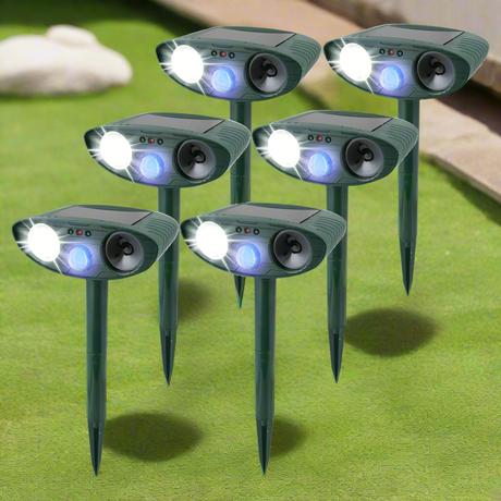 Royaleva Ultrasonic Kaninrepeller – Solenergidriven och Blinkande Ljus – Bli Av Med Kaniner Carvallo