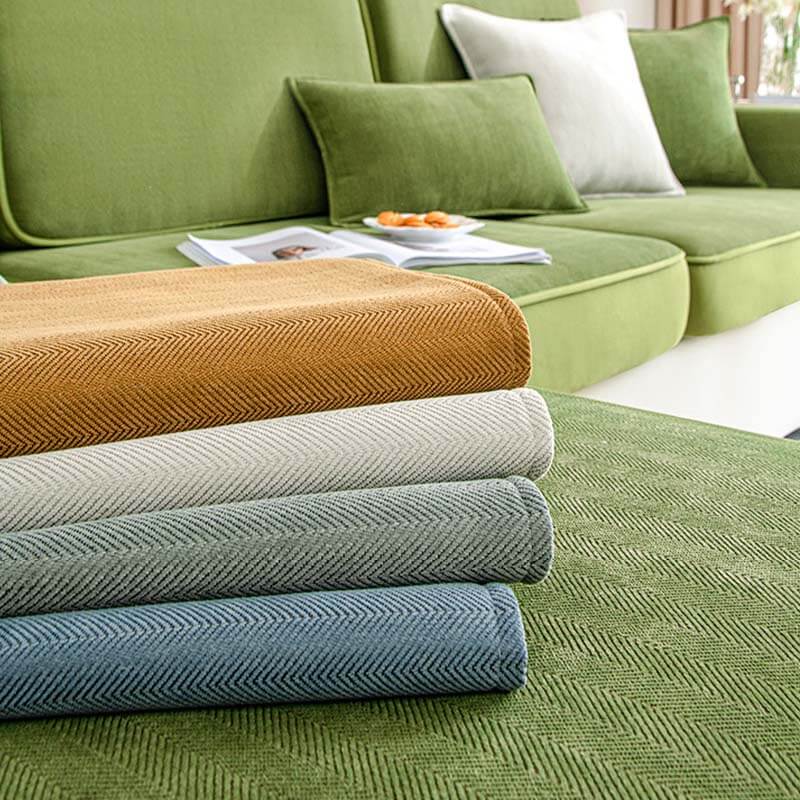 Universell Stretch Chenille Herringbone Sofa Dekke Beskyttelse Carvallo