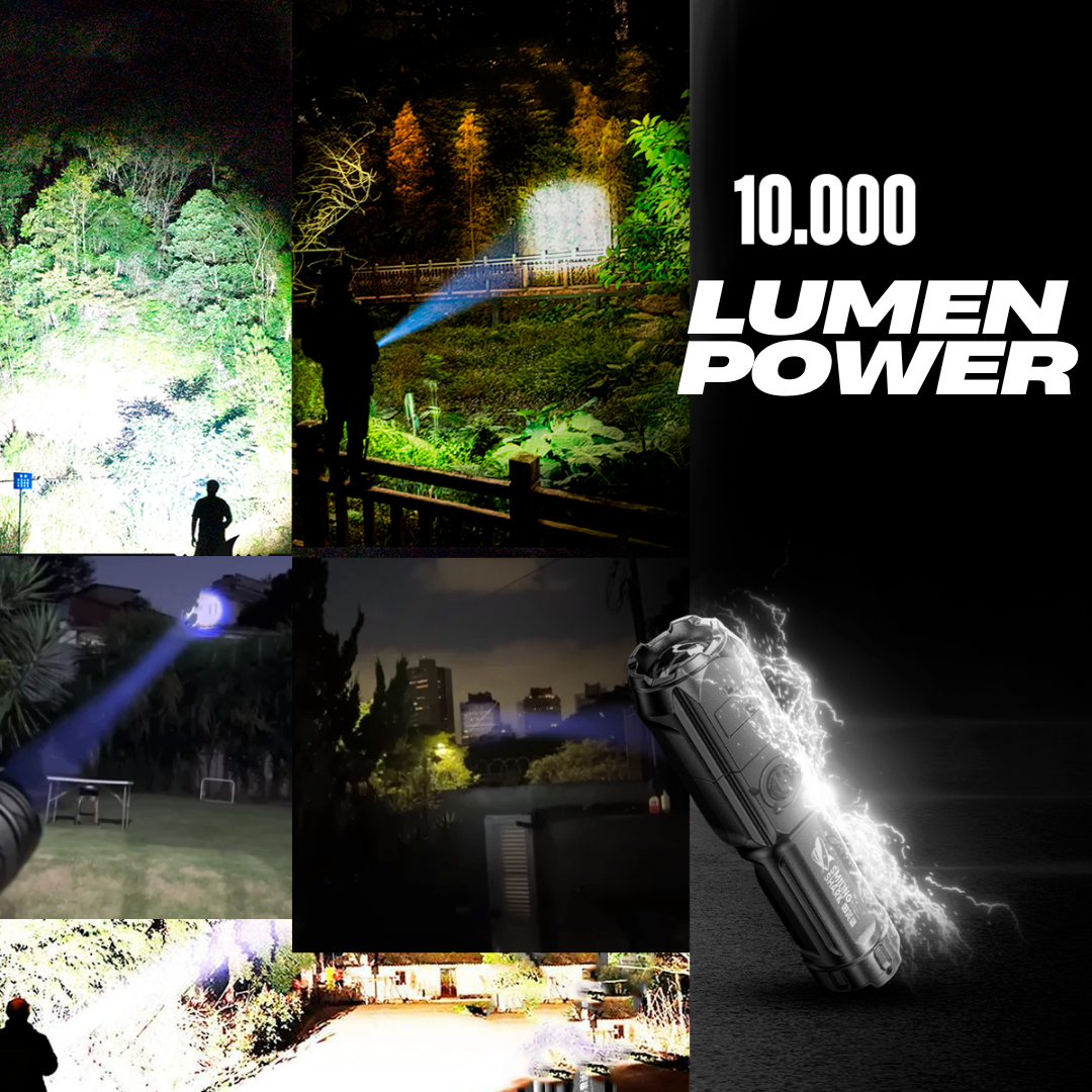 LED Ficklampa Uppladdningsbar Vattentät Utomhus Ficklampa Carvallo