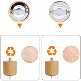 Peppar- och saltkvarnar i ett 2-delat set – Tillverkade av trä med ett insynsfönster och rengöringsborste Carvallo