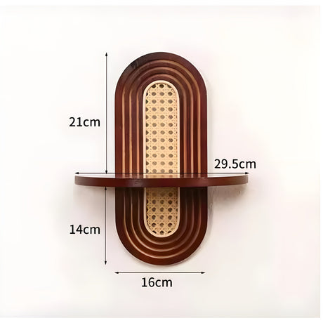 Handgjord vägghylla i rotting – Boho-dekoration för vardagsrum, sovrum och balkong Carvallo
