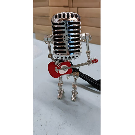 Robot bordslampa med gitarr – LED-dekoration i vintage-stil för skrivbord Carvallo