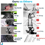 Carvallo Vattenflaska 2L | Med tidsmarkeringar & sugrör | BPA-fri & läckagesäker | För sport & vardag Carvallo