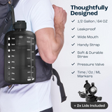 Carvallo Vattenflaska 2L | Med tidsmarkeringar & sugrör | BPA-fri & läckagesäker | För sport & vardag Carvallo