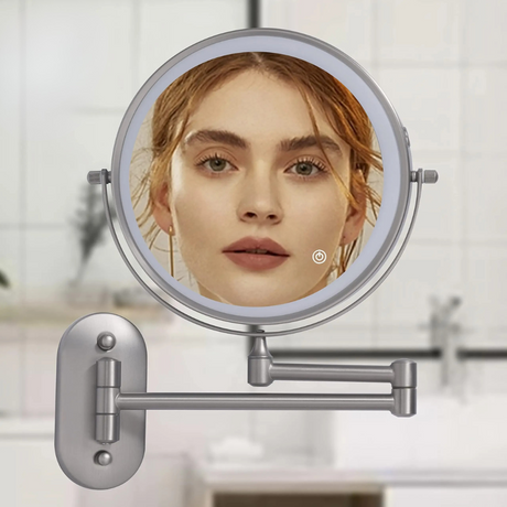 LED Väggspegel med Förstoring och Kromram Carvallo