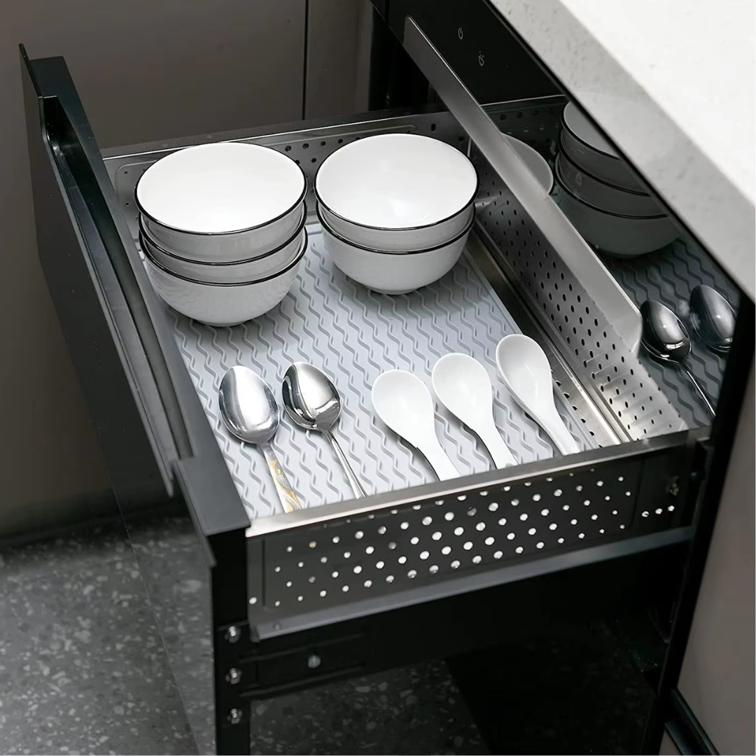 Carvallo Silikon Kökmatta | Värmetålig & Halkfri | Diskmatta, Kylskåp- & Lådinlägg | BPA-fri & Enkel att Rengöra Carvallo