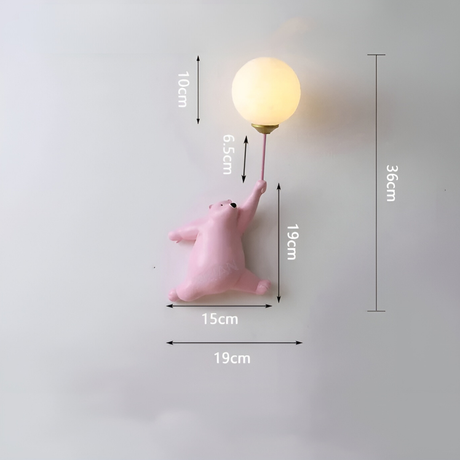 NordicBear Light - Nordic Teddy Bear Cartoon LED Vägglampa Carvallo