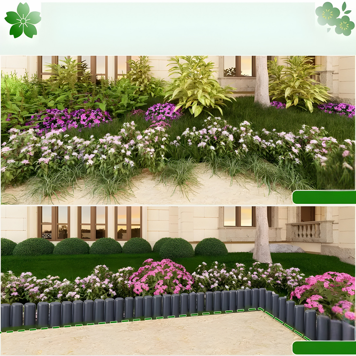 GardenEdge Pro - Dekorativ Gräskant Blomrabatt Trädgård Carvallo