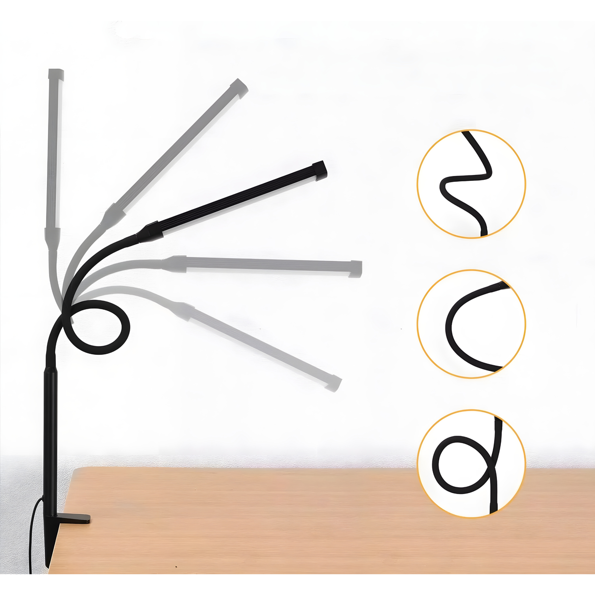 OptiBright Lampa - Flexibel Ögonvänlig Skrivbordslampa med Klämma Carvallo