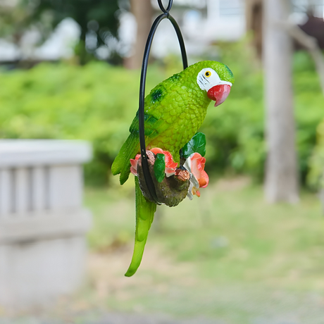 ParrotWhisper Decor - Dekorativ papegoja trädstaty för hängande Carvallo
