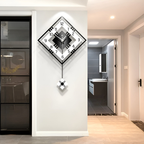 3DMinimalist Klocka - Minimalistisk Nordisk Fyrkantig Heminredning Väckarklocka Carvallo