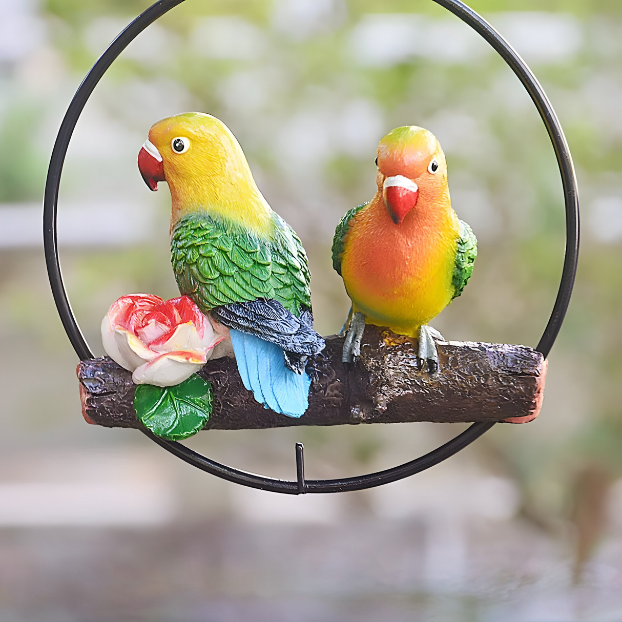 ParrotWhisper Decor - Dekorativ papegoja trädstaty för hängande Carvallo