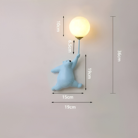 NordicBear Light - Nordic Teddy Bear Cartoon LED Vägglampa Carvallo