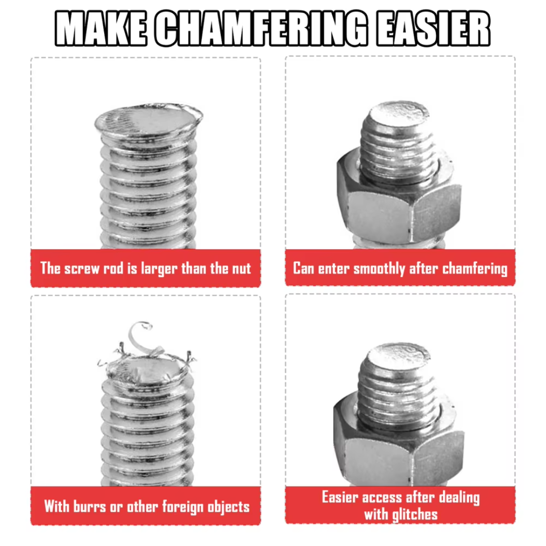 Avgradningsverktyg för bult och skruv – Kraftigt avfasningsverktyg i hårdmetall för släta ytor och enkel reparation MILA Sverige