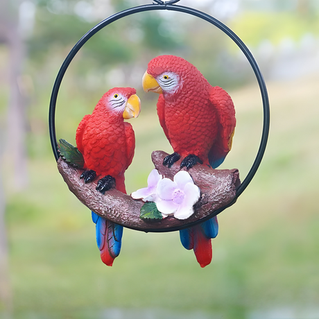 ParrotWhisper Decor - Dekorativ papegoja trädstaty för hängande Carvallo
