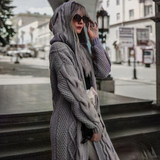 Twist Stickad Hooded Cardigan för kvinnor-Hemnix-Hemnix