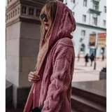Twist Stickad Hooded Cardigan för kvinnor-Hemnix-Hemnix