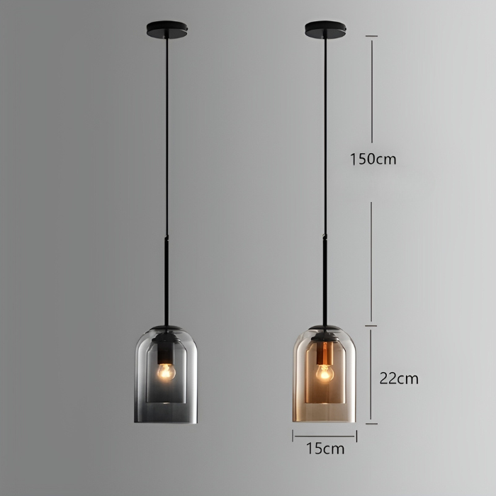 ScandiLume Light - Nordisk Postmodern Pendellampa med Dubbel Glas Carvallo