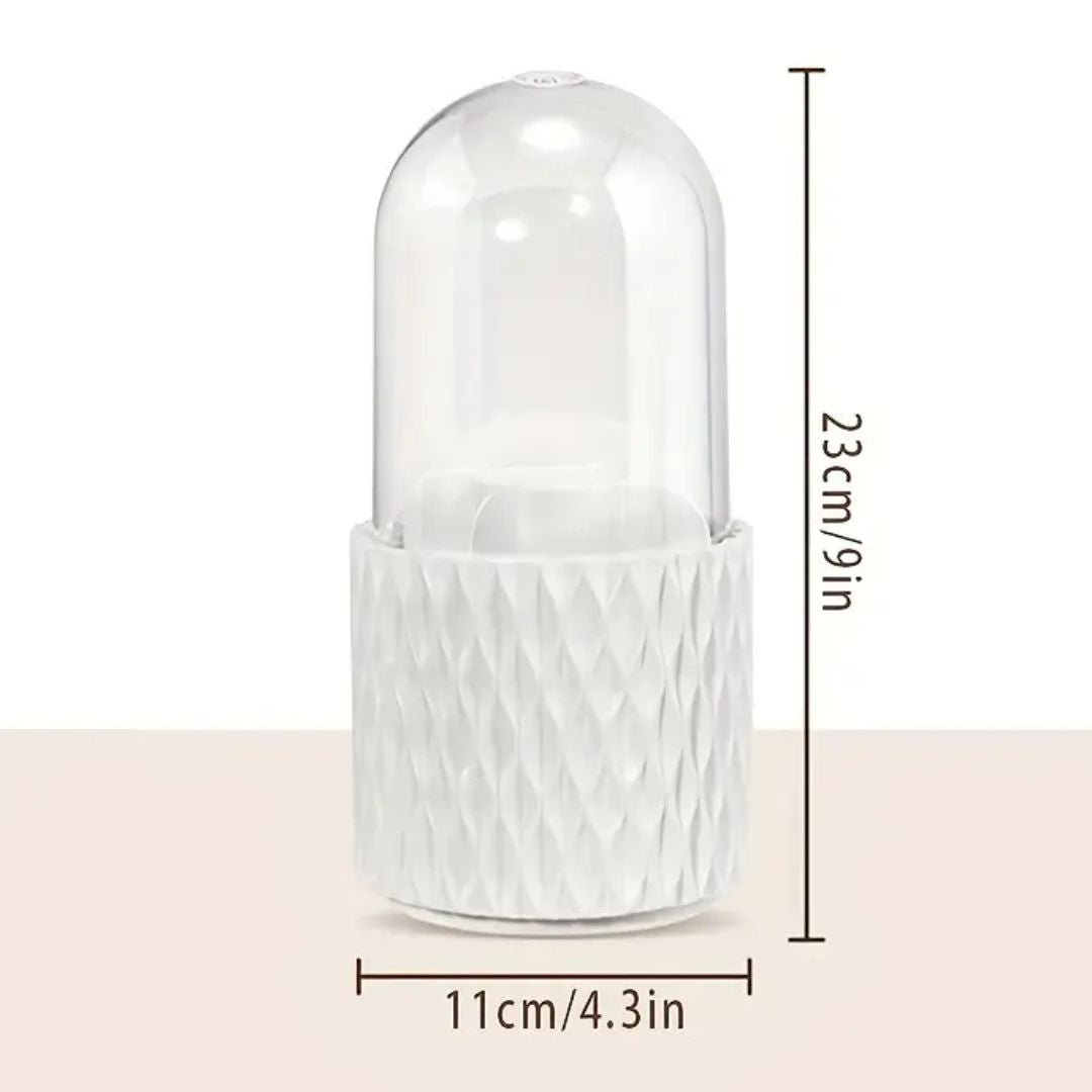 Carvallo-up Organizer ClearTurn | 360° roterbar | Stövd skyddad & stilig | Med genomskinlig lock Carvallo