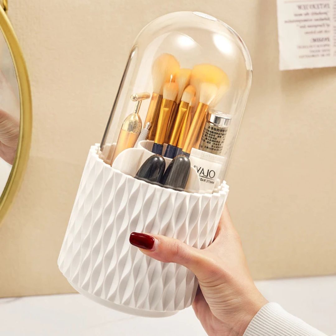 Carvallo-up Organizer ClearTurn | 360° roterbar | Stövd skyddad & stilig | Med genomskinlig lock Carvallo