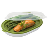 Carvallo Mikrovågs-dampkokare | Skonsam tillagning på minuter | För grönsaker & fisk | Tål diskmaskin & näringsskyddande Carvallo