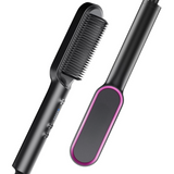 Carvallo Hårutjämningsborste Elektrisk | 5 Värmelägen | Redo på 20 Sek. | Anti-Frizz & Resesäker Carvallo