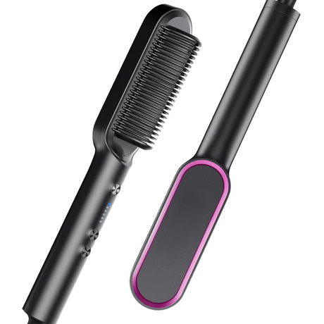 Carvallo Hårutjämningsborste Elektrisk | 5 Värmelägen | Redo på 20 Sek. | Anti-Frizz & Resesäker Carvallo