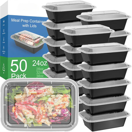 50-delat Meal-Prep-Behållarset med lock – Idealisk för måltidsförberedelse Carvallo