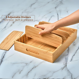 Carvallo Bambus Lock Organizer Kök | Justerbara fack | Hållbar & Platsbesparande | Bambus 30x28x9 cm Carvallo