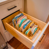 Carvallo Bambus Lock Organizer Kök | Justerbara fack | Hållbar & Platsbesparande | Bambus 30x28x9 cm Carvallo