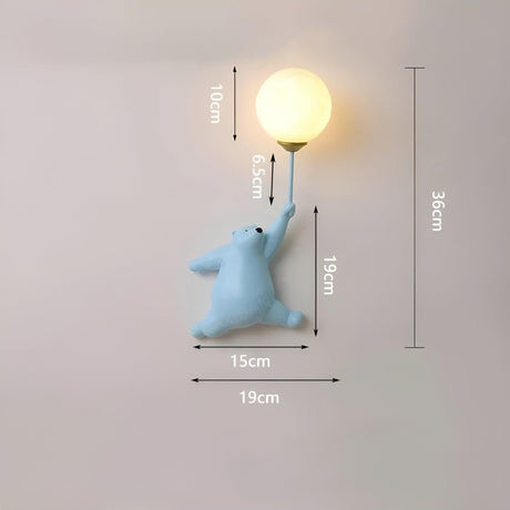 CartoonBear Vägglampa - Teddy-björn Cartoon Vägglampa för barnrum Carvallo