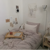 LunaVeil Sängkläder - Bomull Ginghan Stil Täcke Set Carvallo