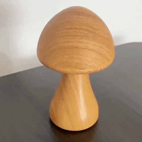 RoyaleGlow Träsvamplampa - Bärbar LED-nattlampa med beröringssensor och dimbara inställningar Carvallo