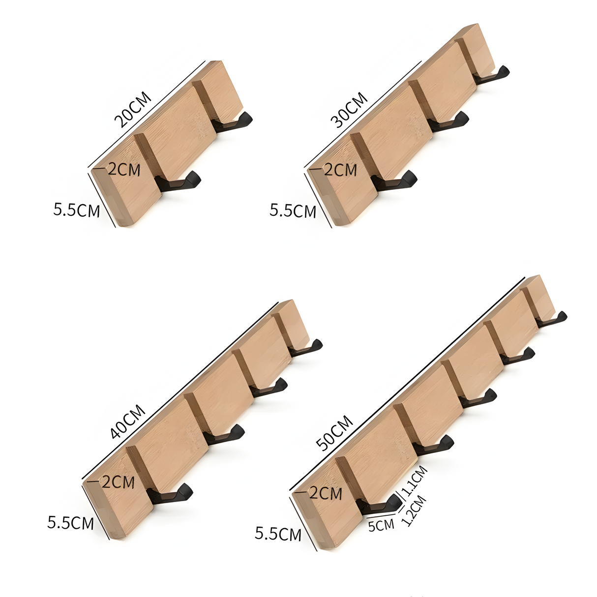 NordicHang Krok – Väggmonterad Träbadkroka Carvallo