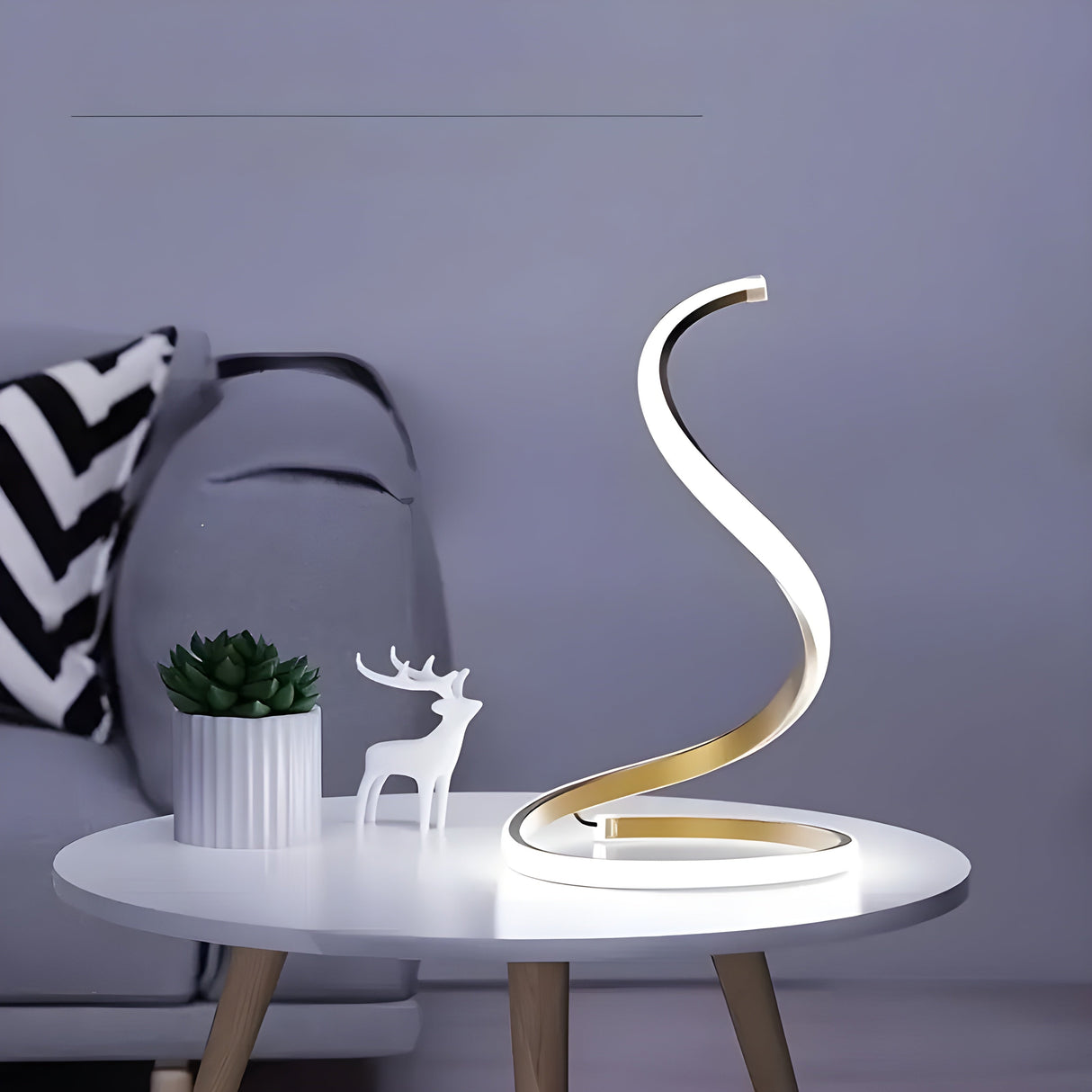 GlowTwist Lampa – Dekorativ USB-driven S-formad LED-bordslampa Carvallo