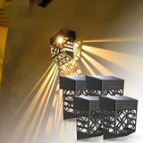 Solarlampor för vägg – | 2-pack/4-pack Set Hålmönster för atmosfärisk trädgårdsbelysning Carvallo