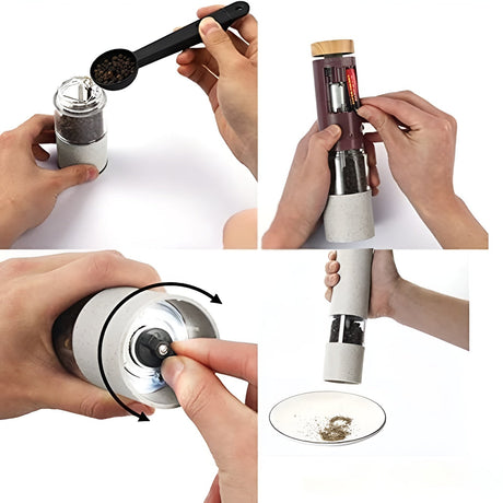 Pepparkvarn med keramisk kvarn – Med ljus | För örter och kryddor Carvallo