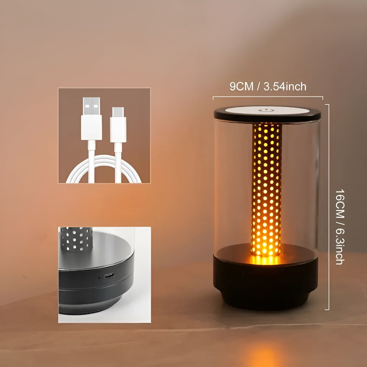 LED-bordlampa med touch – Varm stämningsljus för mysiga kvällar Carvallo