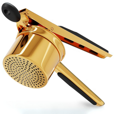 Carvallo Pro rostfritt stål potatispress 15oz | Extra stor kapacitet | För puré, grönsaker & frukt | Klumpfri & robust Carvallo