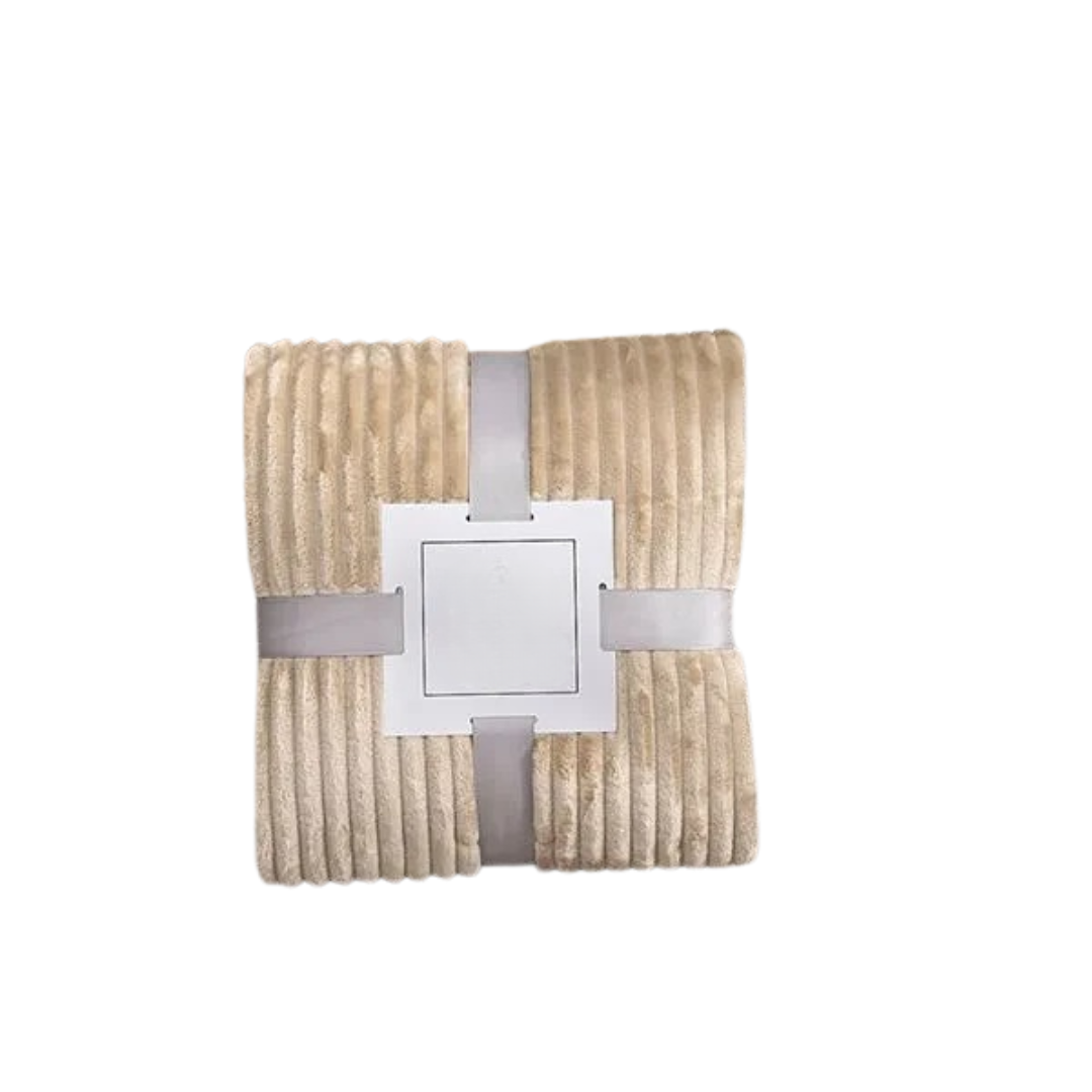 Randig Flanellfilt-Hemnix-Khaki-120x200cm-Hemnix